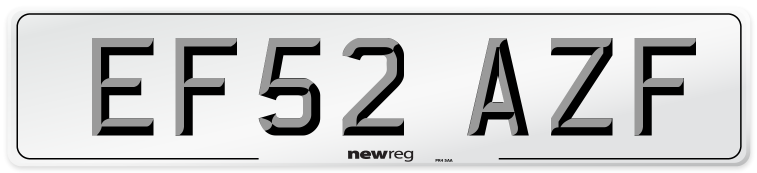 EF52 AZF Number Plate from New Reg
